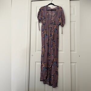 Lovestitch Floral Mauve Maxi Dress